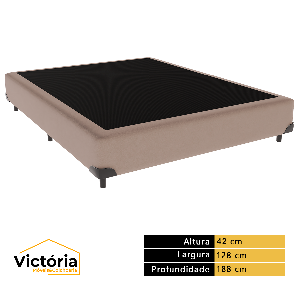 Cama Box Viúvo Bege e Colchão Ortobom Airtech Molas Ensacadas - 4