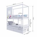 Ver imagem 4 de Beliche Infantil Casinha Reta com Gavetas Madeira Maciça Branco Megamobília