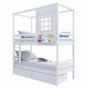 Ver imagem 5 de Beliche Infantil Casinha Reta com Gavetas Madeira Maciça Branco Megamobília