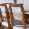 Conjunto com 4 Cadeiras de Madeira Maciça Estofada com Palhinha Saga - Natural C/ Linho Mescla Cru - 4