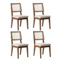 Ver imagem 1 de Conjunto com 4 Cadeiras de Madeira Maciça Estofada com Palhinha Saga - Natural C/ Linho Mescla Cru