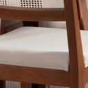 Ver imagem 5 de Conjunto com 4 Cadeiras de Madeira Maciça Estofada com Palhinha Saga - Natural C/ Linho Mescla Cru