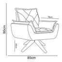 Ver imagem 7 de Poltrona Opala Giratória Base Madeira Suede - Navega Móveis Navega Móveis Opala Base Madeira Creme