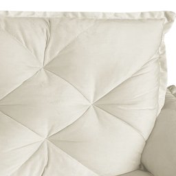 Poltrona Opala Giratória Base Madeira Suede - Navega Móveis Navega Móveis Opala Base Madeira Creme - 6