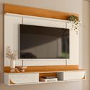 Ver imagem 2 de Painel Home Suspenso Aura Cinamomo/off White para Tv até 65” - Madetec