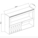 Ver imagem 3 de Armário Aéreo Porta Basculante 120cm Cozinha com Nicho Mdf Cor:fendi com Branco