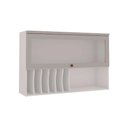 Ver imagem 1 de Armário Aéreo Porta Basculante 120cm Cozinha com Nicho Mdf Cor:fendi com Branco