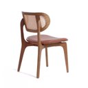 Ver imagem 2 de Cadeira de Madeira Escandinava Grace Encosto Tela Sextavada e Assento Estofado