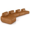 Ver imagem 1 de Sofá Ilha Modular para Sala Living Orgânico 620cm Angra K01 Couríssimo Camel - Lyam Decor