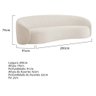 Sofá 3 Lugares 200cm Orgânico Luxo Recepção Amore Linho Bege - 3