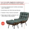 Poltrona Sala Estar Decorativa Costela de Adão com Puff Luxo: Poltrona Costela Linho Verde - 8