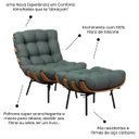 Ver imagem 3 de Poltrona Sala Estar Decorativa Costela de Adão com Puff Luxo: Poltrona Costela Linho Verde