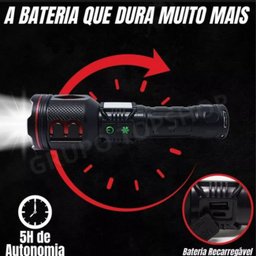 Lanterna Militar Led Recarregável Sabre de Luz Super Potente Zoom Longo Alcance de até 2km Tr - 3
