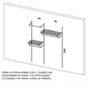 Ver imagem 2 de Closet arara aramado trilho parede super resistente moderno 1,60 BR