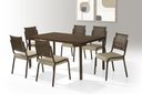 Ver imagem 1 de Conjunto Mesa Jantar + 6 Cadeira Rainha Junco Tampo Tinto Trendi - Tubo Chocolate