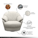 Ver imagem 6 de Poltrona Sala de Estar com Balanço Mars Base Giratória U270 Couro Bege Claro G49 - Idea Relax By Nat