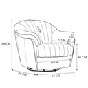 Ver imagem 2 de Poltrona Sala de Estar com Balanço Mars Base Giratória U270 Couro Bege Claro G49 - Idea Relax By Nat