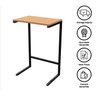 Mesa Apoio Lateral Sofá Cama Vintage Aço E Madeira Linda - 2