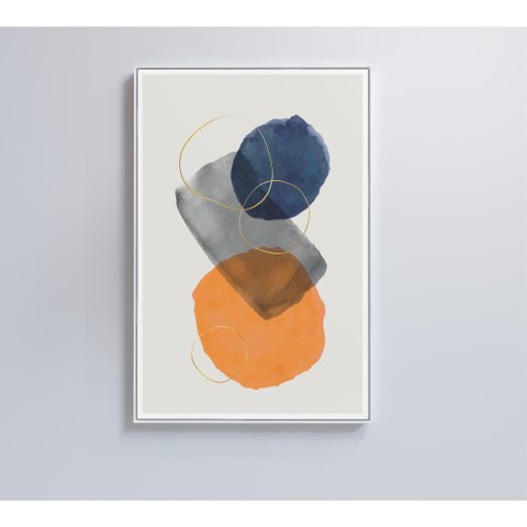 Quadro Abstrato Círculos 2 - 80x120 Cm - Vidro Impresso