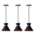 Ver imagem 1 de Kit 3 Pendentes Dubai 17cm Para Mesa Balcão Gourmet: Cor Preto