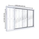 Ver imagem 3 de Janela Correr 2 Folhas Grade Mosaico em Aço Branco Lucasa Facilita 100x150cm