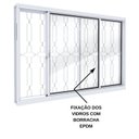 Ver imagem 5 de Janela Correr 2 Folhas Grade Mosaico em Aço Branco Lucasa Facilita 100x150cm