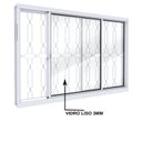 Ver imagem 4 de Janela Correr 2 Folhas Grade Mosaico em Aço Branco Lucasa Facilita 100x150cm