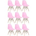 Ver imagem 1 de Kit 9 Cadeiras Charles Eames Eiffel Dsw - Base de Madeira Clara - Rosa Claro Multicolorido