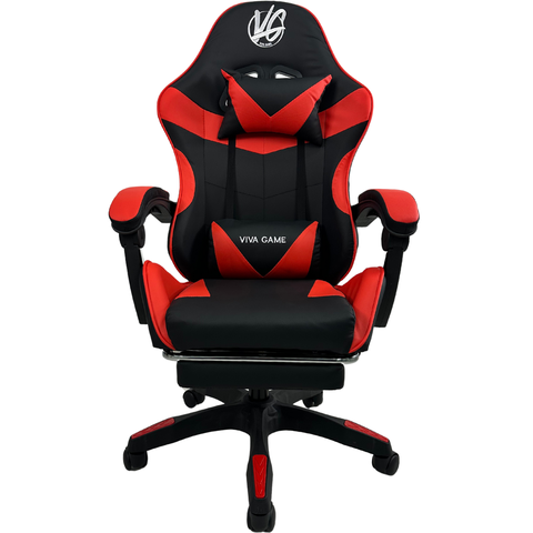 Cadeira Gamer Ergonômica C/ Apoio para Os Pés - Vermelha