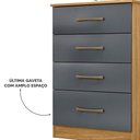 Ver imagem 3 de Cômoda 4 Gavetas Freijó Cinza Ms913 Moval