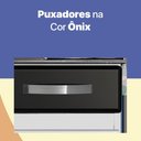 Ver imagem 4 de Balcão Cozinha Com Tampo Aço 3 Portas 3 Gavetas Branco Preto