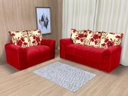Ver imagem 1 de Sofá 2 e 3 Lugares Vermelho/floral 608/25 Chile