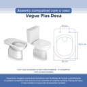 Ver imagem 3 de Assento Sanitário Tampa de Vaso Branco Resina Poliester Vogue Plus para Bacia Deca