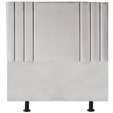 Cabeceira Cama Box Solteiro Estofada Grécia 140 Cm Suede:cinza Claro