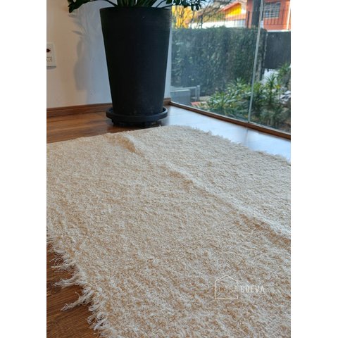Tapete Algodão Cru Peludo Beira Cama 080 X 200 sem Franja