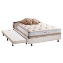 Ver imagem 1 de Cama Box c/Auxiliar Casal: Colchão Herval Maxspring Spain + Base CRC Courano Branco(138x188)
