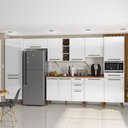 Ver imagem 3 de Armário De Cozinha Completa Com Adega 11 Portas 4 Gavetas Favorita Branco/Nature