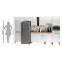 Ver imagem 6 de Armário De Cozinha Completa Com Adega 11 Portas 4 Gavetas Favorita Branco/Nature
