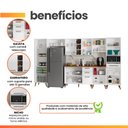 Ver imagem 4 de Armário de Cozinha Completa com Adega 11 Portas 4 Gavetas Favorita Branco/Nature