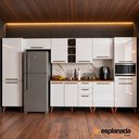 Ver imagem 2 de Armário de Cozinha Completa com Adega 11 Portas 4 Gavetas Favorita Branco/Nature