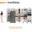 Ver imagem 3 de Armário de Cozinha Completa com Adega 11 Portas 4 Gavetas Favorita Branco/Nature