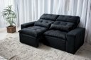 Ver imagem 2 de Sofá Retrátil e Reclinável 2,00m em Tecido Suede Preto