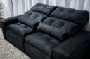 Ver imagem 1 de Sofá Retrátil e Reclinável 2,00m em Tecido Suede Preto