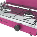 Ver imagem 4 de FOGAO DE MESA 2 BOCAS VENAX FLAMALAR VETRO PINK GAS GLP