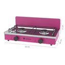 Ver imagem 3 de FOGAO DE MESA 2 BOCAS VENAX FLAMALAR VETRO PINK GAS GLP