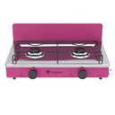 Ver imagem 1 de FOGAO DE MESA 2 BOCAS VENAX FLAMALAR VETRO PINK GAS GLP