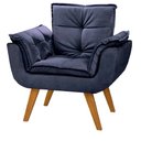 Ver imagem 1 de Poltrona Decorativa Mona Luxo Suede Azul Marinho Recepção