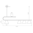 Ver imagem 5 de Pendente Moderno Filadélfia Preto e Dourado Lixado Globo Leitoso Spotline