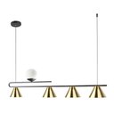 Ver imagem 1 de Pendente Moderno Filadélfia Preto e Dourado Lixado Globo Leitoso Spotline