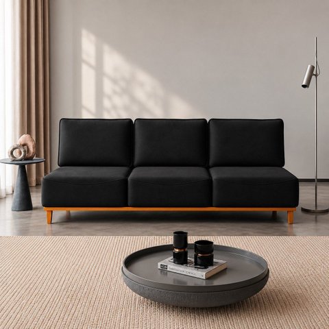 Sofá Atenas Fixo 180cm - Preto